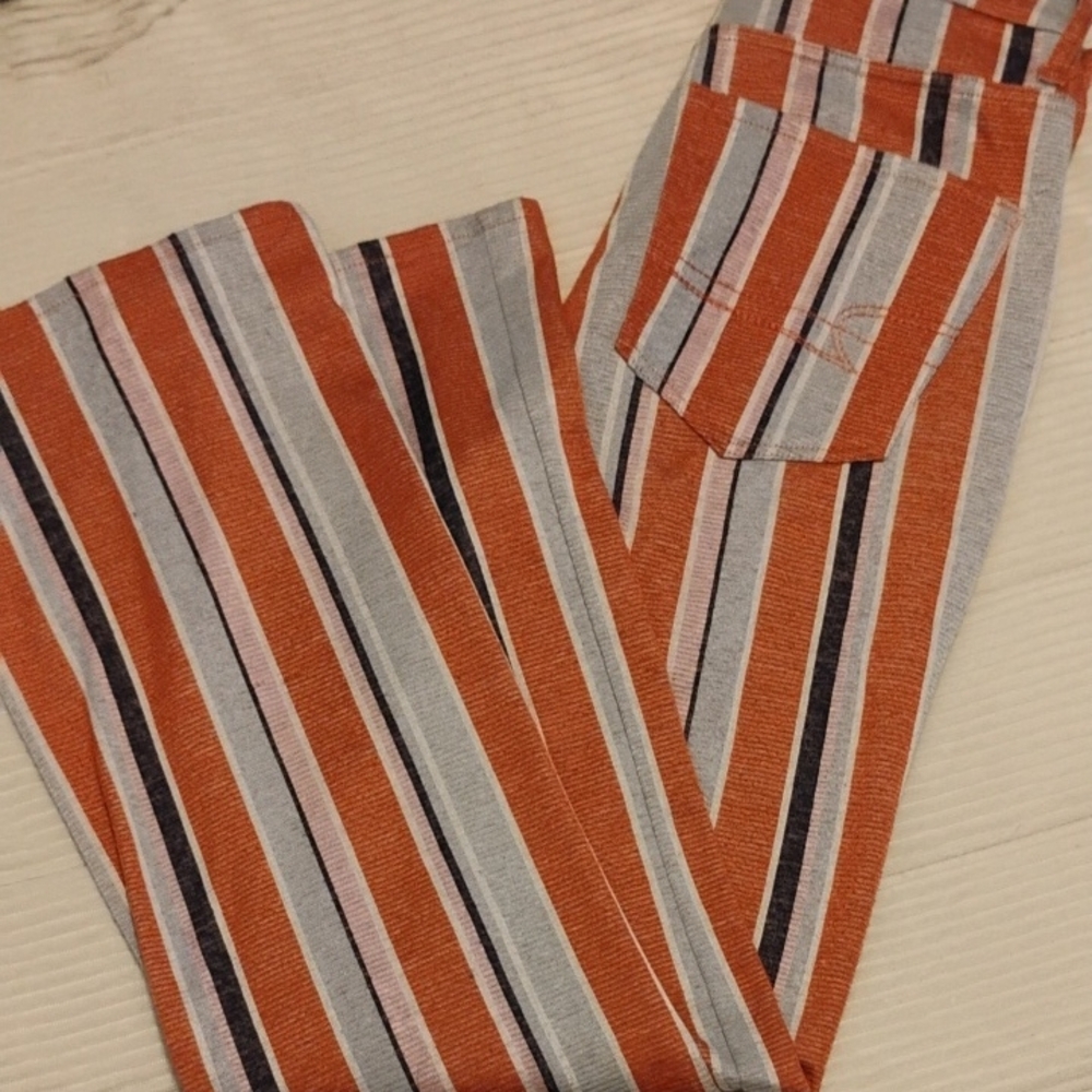 American Eagle Outfitters Striped Pants in Orange and Gray